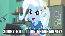 Size: 736x414 | Tagged: safe, edit, edited screencap, imported from derpibooru, screencap, trixie, equestria girls, equestria girls series, forgotten friendship, caption, image macro, imgflip, text