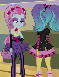 Size: 511x674 | Tagged: source needed, safe, imported from derpibooru, screencap, pixel pizazz, violet blurr, equestria girls, friendship games, cropped