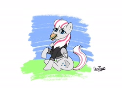 Size: 2732x2048 | Tagged: safe, artist:datzigga, imported from derpibooru, oc, oc:misty breeze, pegasus, burger, clothes, food, high res, hoodie, pegasus oc, wings