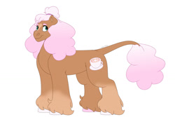 Size: 1280x854 | Tagged: safe, artist:itstechtock, imported from derpibooru, oc, oc only, oc:raspberry macchiato, earth pony, pony, female, magical lesbian spawn, mare, offspring, parent:minty mocha, parent:raspberry latte, parents:raspberrymocha, simple background, solo, white background