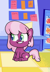 Size: 446x644 | Tagged: safe, imported from derpibooru, screencap, cheerilee, earth pony, pony, my little pony: pony life, spoiler:pony life s02e27, cropped, female, g4.5, one last wish, pony life, sitting, solo, teeth