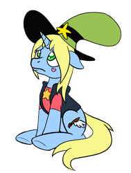 Size: 600x792 | Tagged: safe, artist:mynder, imported from derpibooru, oc, oc only, pony, unicorn, crossover, dipper pines, gravity falls, hiatus, sad, solo, star butterfly, star vs the forces of evil, steven quartz universe, steven universe, wander (wander over yonder), wander over yonder