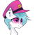 Size: 1000x1000 | Tagged: safe, alternate version, artist:minty--fresh, imported from derpibooru, oc, oc only, oc:nimbus cloudington, pegasus, pony, alternate design, big eyes, blue mane, cute, hat, male, peaked cap, pegasus oc, pfp, piercing, pink eyes, solo