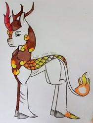 Size: 2518x3357 | Tagged: safe, artist:agdapl, imported from derpibooru, kirin, crossover, high res, kirin-ified, male, pyro, signature, solo, species swap, team fortress 2, traditional art