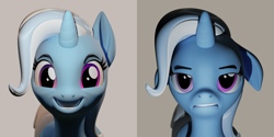 Size: 3840x1920 | Tagged: safe, artist:xppp1n, imported from ponybooru, trixie, pony, unicorn, 3d, blender, blender cycles, breaking bad, depressed, female, hank schrader, happy, mare, meme, ponified, ponified meme, simple background