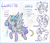 Size: 1600x1385 | Tagged: safe, artist:cookietasticx3, imported from derpibooru, oc, oc only, oc:lunette, alicorn, pony, alicorn oc, bust, female, horn, looking back, mare, raised hoof, reference sheet, wings