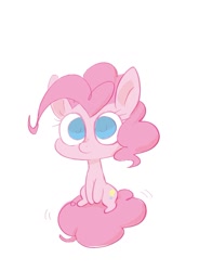 Size: 1087x1477 | Tagged: safe, artist:noupu, imported from derpibooru, pinkie pie, earth pony, pony, big eyes, chibi, cute, diapinkes, female, mare, simple background, solo, white background