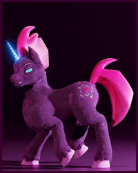 Size: 1638x2048 | Tagged: safe, alternate version, artist:bonfirepng, imported from derpibooru, tempest shadow, pony, unicorn, 3d, blender, blender cycles, female, furry, horn, mare, render, solo, uncanny valley