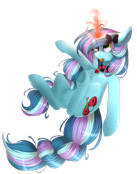 Size: 2175x2758 | Tagged: safe, artist:mediasmile666, imported from derpibooru, oc, oc only, pony, collar, curved horn, female, high res, horn, mare, simple background, solo, tongue out, transparent background, underhoof