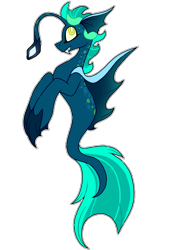 Size: 849x1200 | Tagged: safe, artist:spaazledazzle, imported from derpibooru, oc, oc only, angler fish, fish, hybrid, seapony (g4), fin wings, fins, fish tail, flowing tail, looking up, simple background, solo, tail, teeth, transparent background, wings, yellow eyes