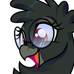 Size: 1000x1000 | Tagged: safe, artist:renhorse, imported from derpibooru, oc, oc only, oc:fraggle, griffon, female, glasses, simple background, solo, transparent background