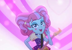 Size: 1035x719 | Tagged: safe, imported from derpibooru, screencap, kiwi lollipop, equestria girls, equestria girls series, sunset's backstage pass!, spoiler:eqg series (season 2), cute, female, guitar, k-lo, k-lo betes, musical instrument, solo, true original (song)