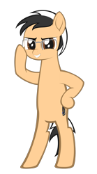 Size: 1320x2380 | Tagged: safe, artist:strategypony, imported from derpibooru, oc, oc:lancer, bipedal, glasses, looking at you, male, simple background, standing, teenager, transparent background, two toned mane