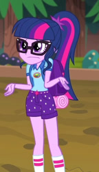 Size: 273x475 | Tagged: safe, imported from derpibooru, screencap, sci-twi, twilight sparkle, equestria girls, legend of everfree, cropped, shrug, solo