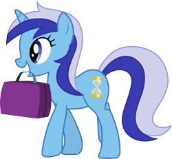 Size: 3243x3000 | Tagged: safe, artist:cloudy glow, artist:cloudyglow, imported from derpibooru, minuette, pony, unicorn, games ponies play, female, high res, luggage, mare, mouth hold, simple background, solo, transparent background, vector