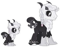 Size: 1847x1464 | Tagged: safe, artist:owl-clockwork, artist:vintage-owll, imported from derpibooru, oc, oc only, oc:monochrome skies, hybrid, pony, black sclera, horns, male, simple background, solo, transparent background