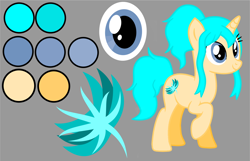 Size: 1412x907 | Tagged: safe, artist:isrrael120, imported from derpibooru, oc, oc only, oc:agua, pony, unicorn, base used, female, gray background, horn, mare, reference sheet, simple background, solo, unicorn oc