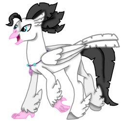 Size: 768x768 | Tagged: safe, artist:agdapl, imported from derpibooru, classical hippogriff, hippogriff, clothes, crossover, hippogriffied, jewelry, male, medic, necklace, open mouth, simple background, solo, species swap, team fortress 2, white background