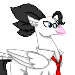 Size: 768x768 | Tagged: safe, artist:agdapl, imported from derpibooru, classical hippogriff, hippogriff, bust, clothes, crossover, glasses, hippogriffied, male, medic, necktie, simple background, solo, species swap, team fortress 2, white background