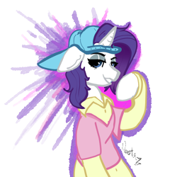 Size: 1000x1000 | Tagged: safe, artist:nootaz, imported from derpibooru, rarity, friendship university, alternate hairstyle, disguise, plainity