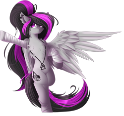 Size: 2526x2374 | Tagged: safe, artist:mediasmile666, imported from derpibooru, oc, oc only, pegasus, pony, bandage, ear piercing, earring, female, high res, jewelry, mare, pendant, piercing, simple background, solo, transparent background