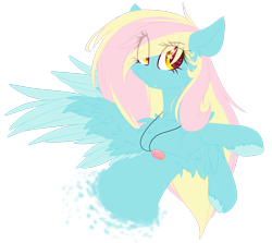 Size: 2591x2315 | Tagged: safe, artist:mediasmile666, imported from derpibooru, oc, oc only, pegasus, pony, bust, colored wings, female, high res, jewelry, mare, pendant, simple background, solo, spread wings, transparent background, two toned wings, wings