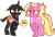 Size: 975x666 | Tagged: safe, artist:rickysocks, imported from derpibooru, luster dawn, changeling, pony, unicorn, disguise, disguised changeling, duo, pink changeling, raised hoof, simple background, solo, transparent background