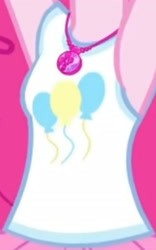 Size: 1920x3080 | Tagged: safe, imported from derpibooru, screencap, pinkie pie, equestria girls, equestria girls series, sock it to me, spoiler:eqg series (season 2), armpits, boobshot, breasts, clothes, cropped, cutie mark, cutie mark on clothes, female, geode of sugar bombs, jewelry, magical geodes, necklace, pictures of chests, solo, tanktop