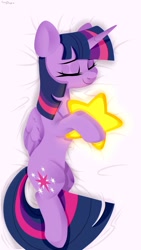 Size: 1080x1920 | Tagged: safe, alternate version, artist:shiny-dust, imported from derpibooru, twilight sparkle, alicorn, pony, cute, eyes closed, sleeping, solo, stars, twilight sparkle (alicorn)