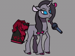 Size: 600x450 | Tagged: safe, artist:mythril azure, imported from derpibooru, oleander, unicorn, them's fightin' herds, animated, book, community related, friday night funkin', idle animation, microphone, mod, oleander (tfh), solo, unicornomicon