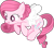 Size: 1335x1177 | Tagged: safe, artist:muhammad yunus, artist:tanahgrogot, imported from derpibooru, oc, oc only, oc:annisa trihapsari, earth pony, pony, base used, earth pony oc, female, grin, happy, mare, not rarity, pink body, pink hair, simple background, smiling, solo, transparent background, vector