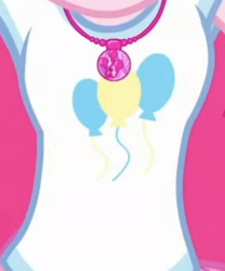 Size: 1920x2312 | Tagged: safe, imported from derpibooru, screencap, pinkie pie, do it for the ponygram!, equestria girls, equestria girls series, spoiler:eqg series (season 2), boobshot, breasts, clothes, cropped, cutie mark, cutie mark on clothes, female, geode of sugar bombs, jewelry, magical geodes, necklace, pictures of chests, solo, tanktop