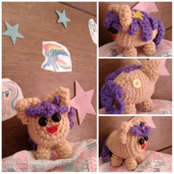 Size: 1024x1024 | Tagged: safe, artist:casquitos kawaii, imported from derpibooru, star dancer, earth pony, pony, amigurumi, crochet, irl, photo, plushie, star dancer appreciation collab, stars