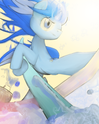 Size: 800x1000 | Tagged: safe, artist:apyorehe, imported from derpibooru, minuette, pony, unicorn, foam, solo, toothbrush