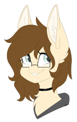 Size: 2523x4000 | Tagged: safe, artist:melodytheartpony, imported from derpibooru, oc, earth pony, bust, clothes, cute, female, gift art, glasses, portrait, smiling, sweater