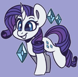 Size: 1080x1062 | Tagged: safe, artist:sakukitty, imported from derpibooru, rarity, pony, unicorn, cute, diamond, female, mare, purple background, raribetes, simple background, smiling, solo