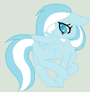Size: 183x187 | Tagged: safe, artist:dramaostrich, imported from derpibooru, oc, oc only, oc:angle, pegasus, pony, animated, blue eyes, female, gif, missing cutie mark, pagedoll, pixel art, simple background, solo, sprite, two toned mane