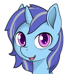 Size: 4000x4000 | Tagged: safe, artist:darkdoomer, imported from ponybooru, oc, oc only, oc:sapphire soulfire, unicorn, blue coat, cute, female, gray mane, horn, older, open mouth, pink eyes, simple background, solo, transparent background, two toned mane