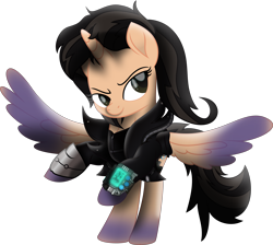 Size: 9145x8197 | Tagged: safe, artist:lincolnbrewsterfan, derpibooru exclusive, imported from derpibooru, oc, oc only, oc:true resistance, alicorn, pony, fallout equestria, my little pony: the movie, .svg available, absurd resolution, alicorn oc, biker jacket, clothes, cognitum, cognitum alicorn, colored wings, confidence, confident, confidential, determination, determined, determined face, determined look, determined smile, eyebrows, female, gradient hooves, gradient wings, gun, handgun, horn, inkscape, jacket, leather jacket, leg guards, lidded eyes, looking back, mane, mare, mod, movie accurate, pipbuck, pistol, ponified, rearing, relentless sorrow (psalm's handgun), revolver, shading, shield, smiling, solo, spread wings, straightjacket, svg, tail, vector, weapon, wings
