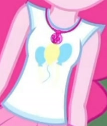 Size: 1920x2252 | Tagged: safe, imported from derpibooru, screencap, pinkie pie, equestria girls, equestria girls series, forgotten friendship, boobshot, breasts, clothes, cropped, cutie mark, cutie mark on clothes, female, geode of sugar bombs, jewelry, magical geodes, necklace, pictures of chests, solo, tanktop