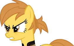 Size: 1103x678 | Tagged: safe, artist:pegasski, imported from derpibooru, oc, oc only, earth pony, pony, fallout equestria, angry, base used, bust, earth pony oc, eyelashes, female, mare, simple background, solo, transparent background