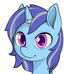 Size: 4000x4000 | Tagged: safe, alternate version, artist:darkdoomer, imported from ponybooru, oc, oc only, oc:sapphire soulfire, unicorn, blue coat, cute, female, gray mane, horn, horn ring, older, pink eyes, ring, simple background, smiling, solo, transparent background, two toned mane