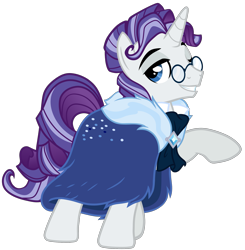 Size: 2089x2131 | Tagged: safe, artist:whalepornoz, imported from derpibooru, rarity, pony, unicorn, the last problem, clothes, coat, elusive, glasses, high res, male, older, older elusive, older rarity, rule 63, simple background, solo, stallion, transparent background