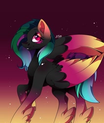 Size: 1080x1275 | Tagged: safe, artist:tessa_key_, imported from derpibooru, oc, oc only, pegasus, pony, abstract background, female, hoof fluff, mare, pegasus oc, solo, two toned wings, wings