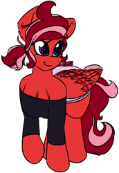 Size: 924x1346 | Tagged: safe, artist:k-kopp, imported from derpibooru, oc, oc only, oc:adena emberheart, pony, clothes, human shoulders, off the shoulder, ponytail, shirt, shorts, solo
