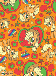 Size: 800x1080 | Tagged: safe, artist:dirtyker, imported from derpibooru, applejack, earth pony, pony, apple, applejack's hat, coloring book, cowboy hat, female, food, freckles, green eyes, hat, mare, open mouth, open smile, smiling, solo, stars