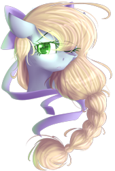 Size: 2012x2981 | Tagged: safe, artist:mediasmile666, imported from derpibooru, oc, oc only, pony, bow, braid, bust, female, hair bow, high res, mare, one eye closed, portrait, simple background, transparent background