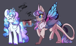 Size: 1280x772 | Tagged: safe, artist:cloud-fly, imported from derpibooru, oc, oc only, alicorn, pony, coffee cup, cup, female, magic, mare, one eye closed, wink