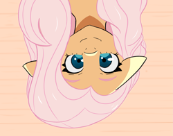 Size: 2325x1823 | Tagged: safe, artist:artiks, imported from derpibooru, fluttershy, pony, cute, female, flutternurse, looking at you, mare, shyabetes, solo, upside down