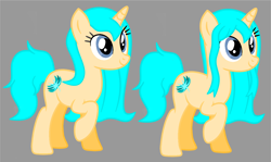 Size: 1400x835 | Tagged: safe, artist:isrrael120, imported from derpibooru, oc, oc only, oc:agua, pony, unicorn, base used, female, gray background, horn, mare, reference sheet, simple background, solo, unicorn oc